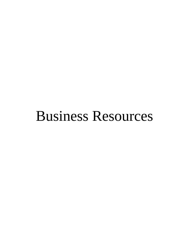 Business Resources Assignment: ASDA_1