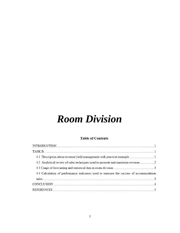 Assignment on Room Division_1