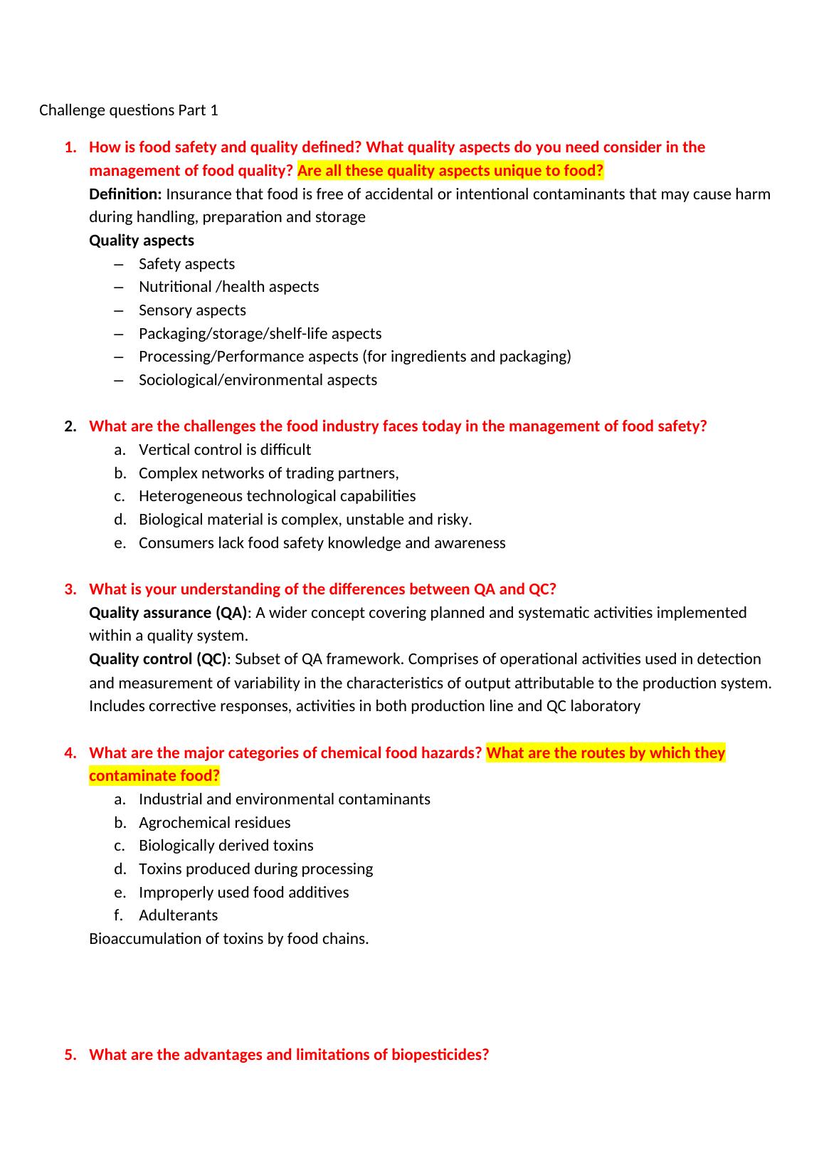 How Is Food Safety And Quality Defined