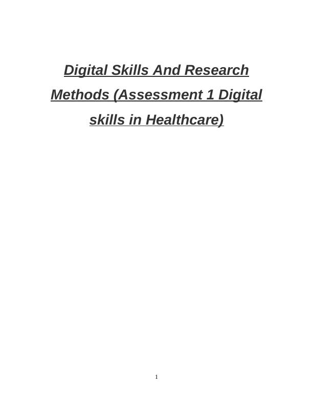 Digital Skills And Research Methods in Healthcare_1