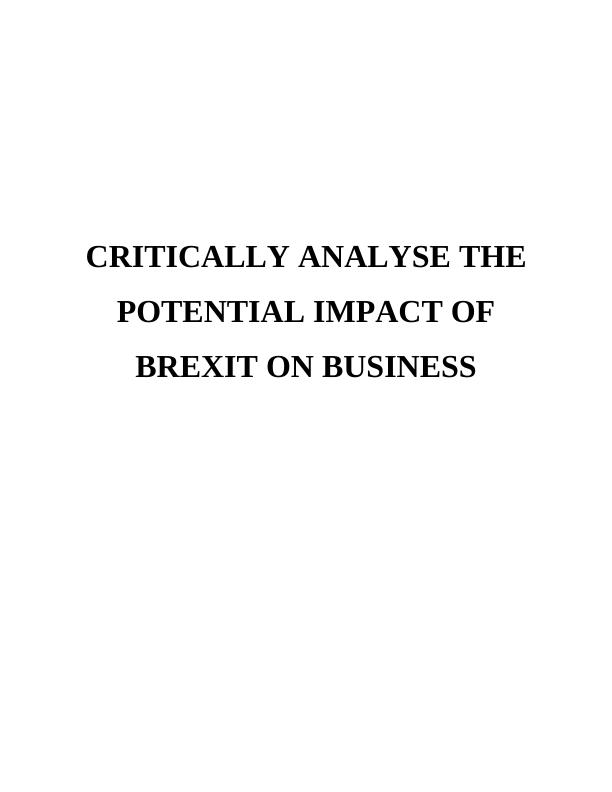 Impact of Brexit on Business (Doc)_1