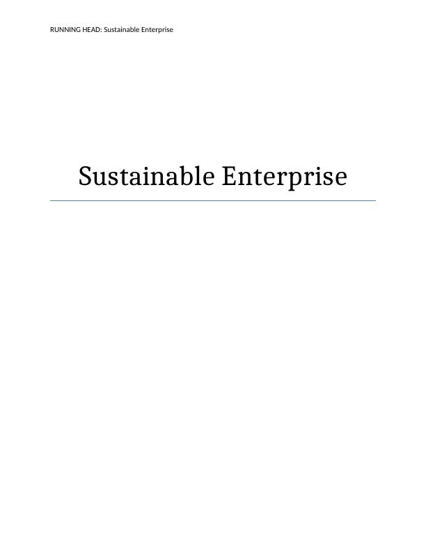 Report on Sustainable Enterprise_1
