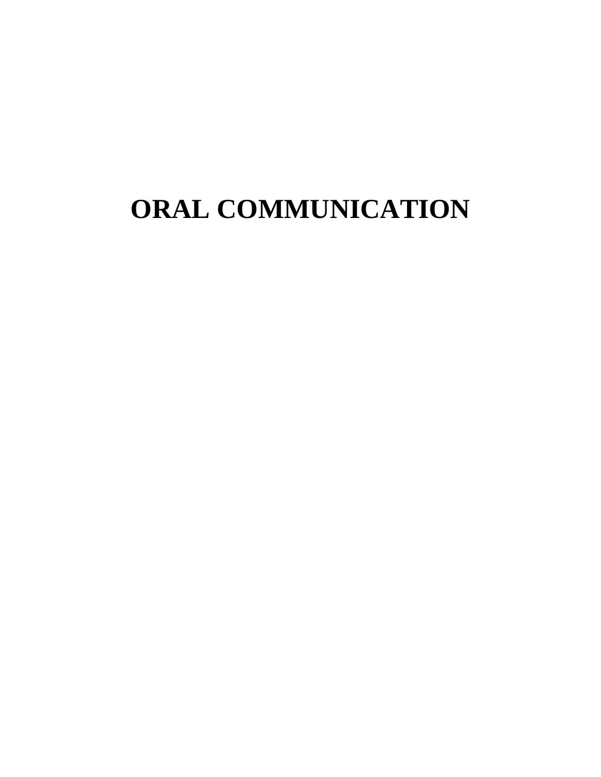 assignment on oral communication