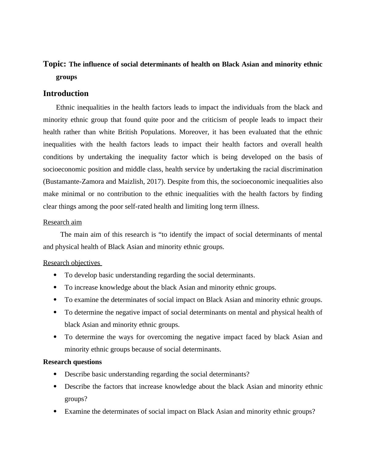 The influence of social determinants of health on Black Asian and minority ethnic groups_3