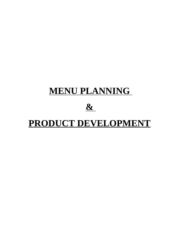 (DOC) Menu Planning and Product Development_1