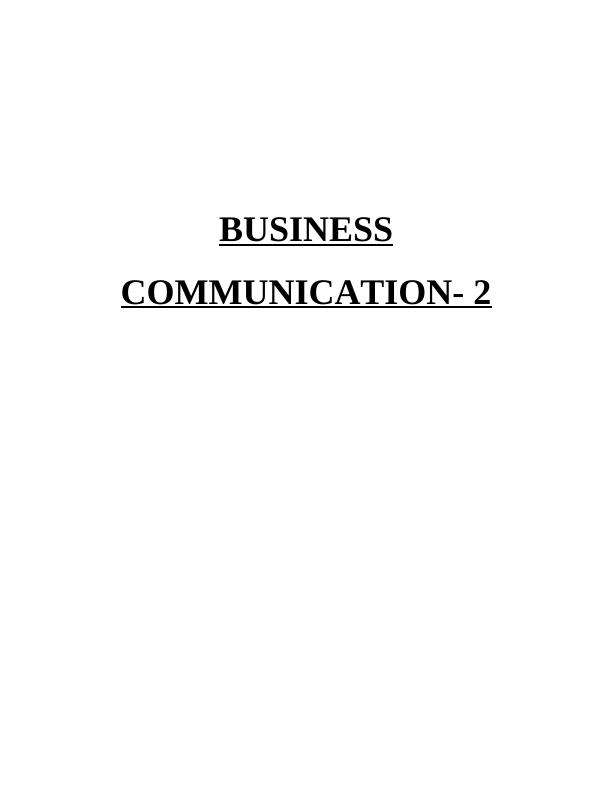 Business Communication - Assignment Solved_1