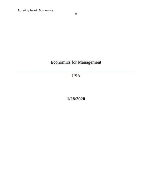 Assignment on Economics for Management of USA_1