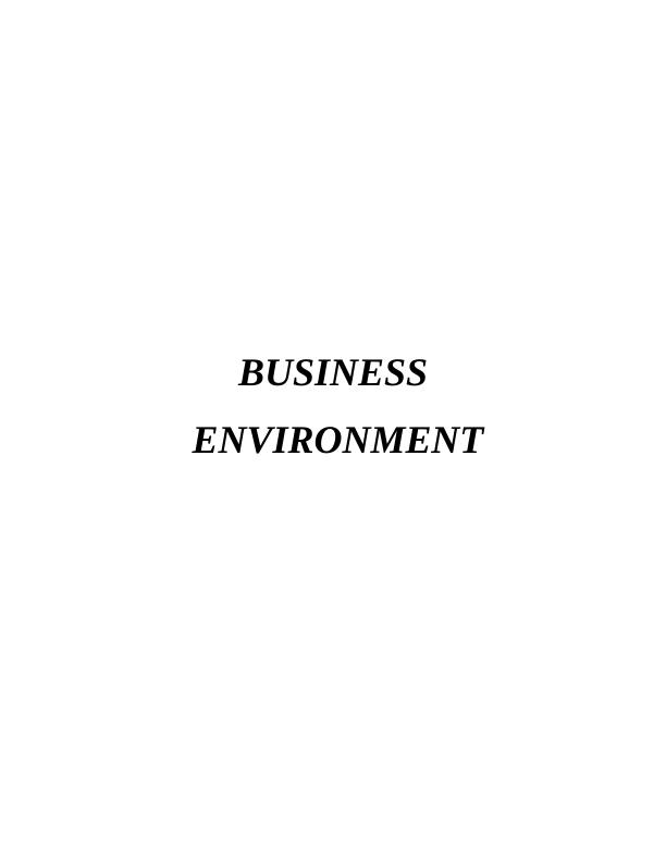 Business Environment of Tesco Plc : Assignment_1