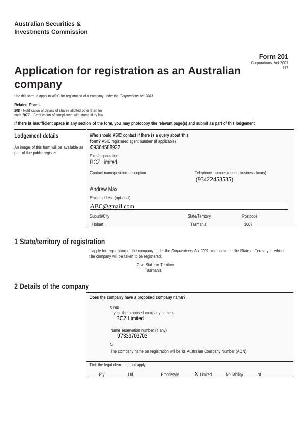 Australian Securities and Investments Commission Application_1