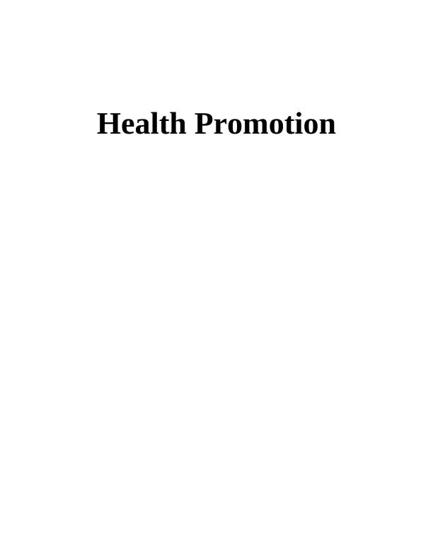 Project Report on Health Promotion_1