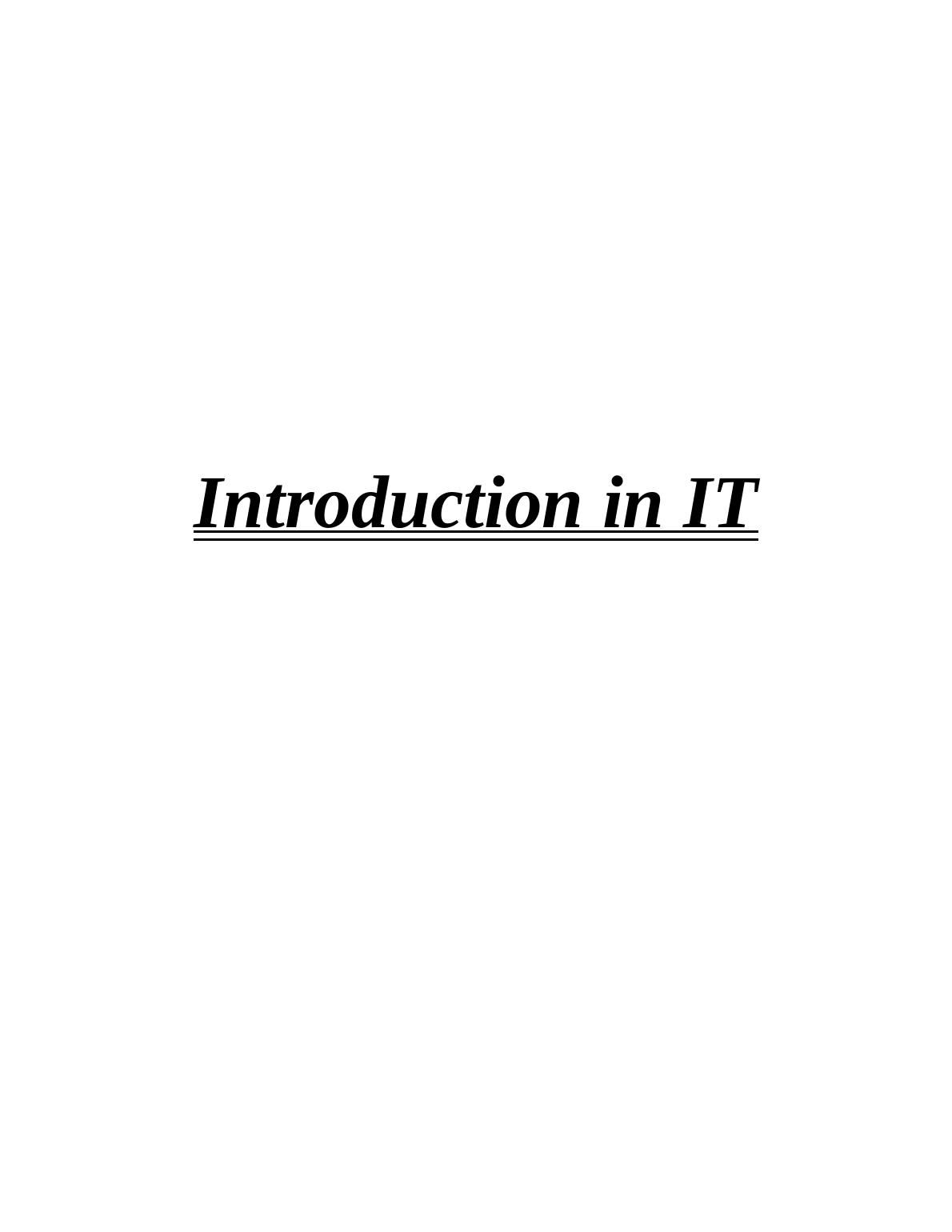 what is information technology assignment