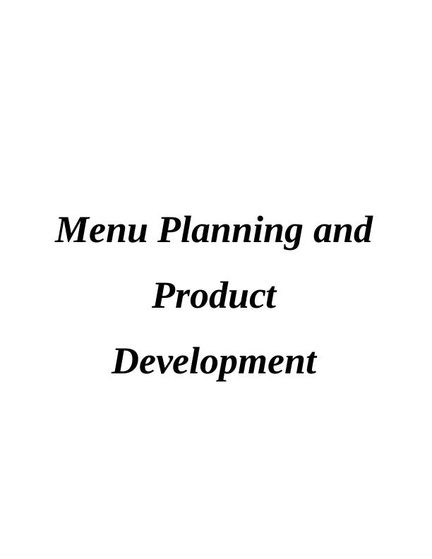 (Doc)Menu Planning and Product Development_1