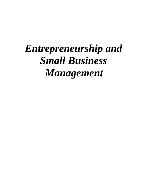 Entrepreneurship & Small Business Management Assignment (Solved)_1