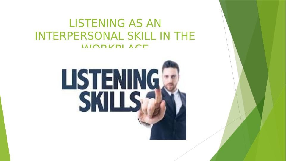 Listening as an Interpersonal Skills in the Workplace PDF_1