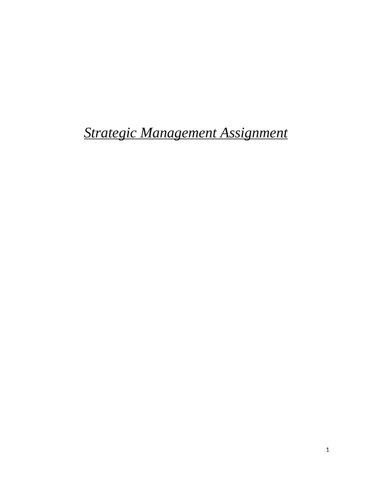 strategic management oum assignment