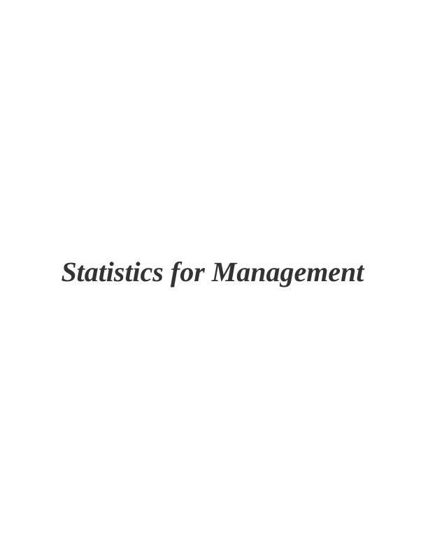 Statistics for Management InTRODUCTION 1 TASK 11_1