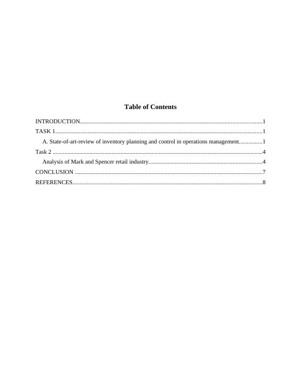 Inventory Planning and Control in Operations Management - Assignment_2