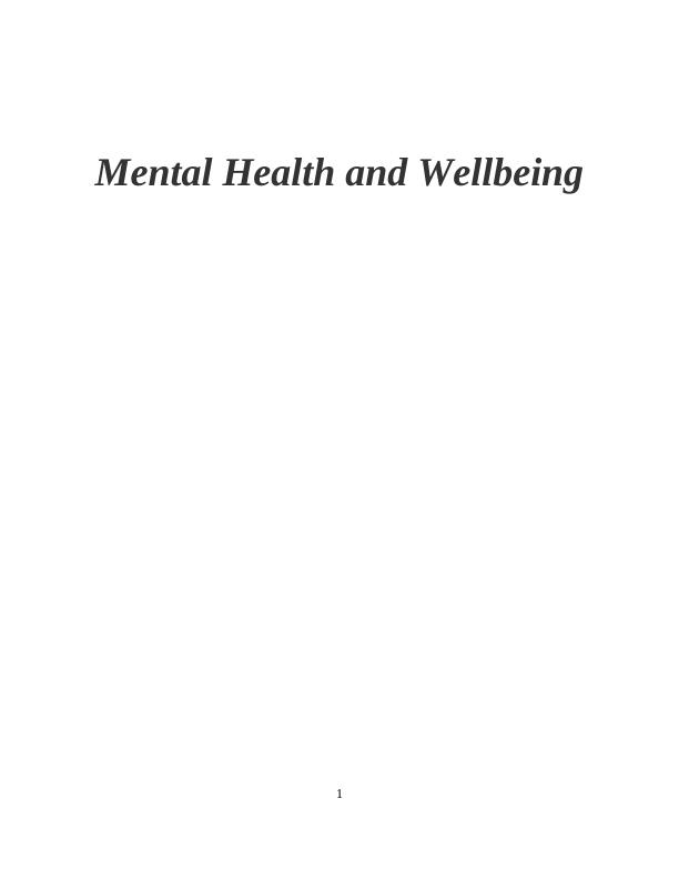 Mental Health and Wellbeing_1