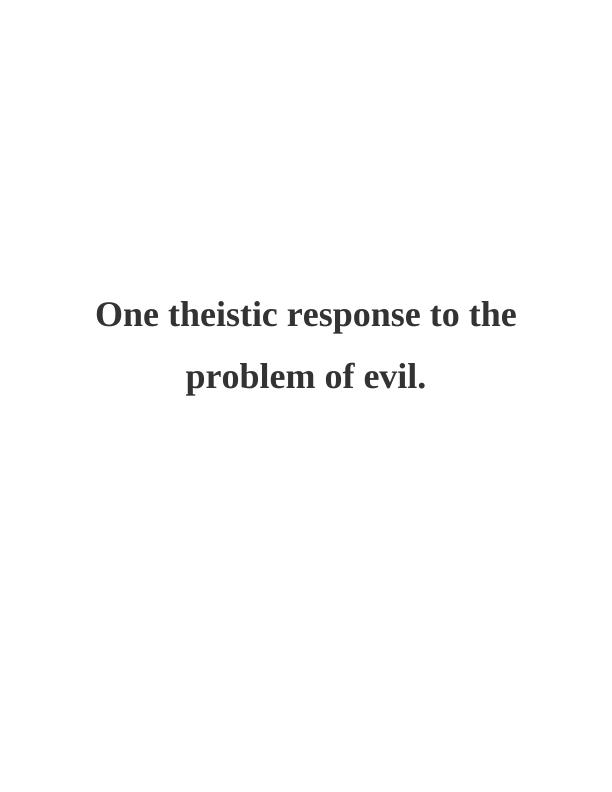 (Solved) Logical Problem of Evil_1