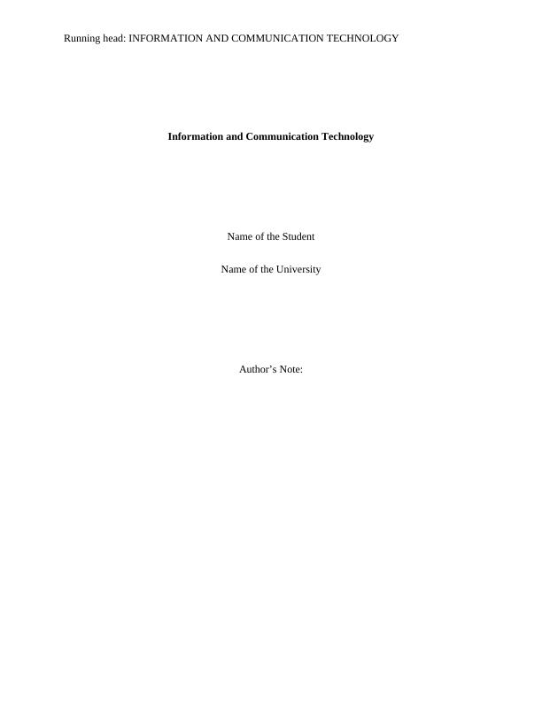 Report on Information and Communication Technology_1