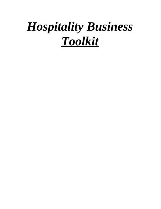 Hospitality Business Toolkit - Assignment_1