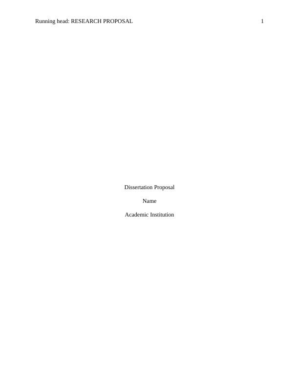 Research Proposal on the Organizational Behavior_1