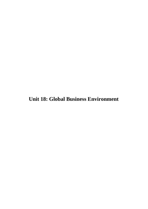 Unit 18  Global Business Environment - Assignment_1