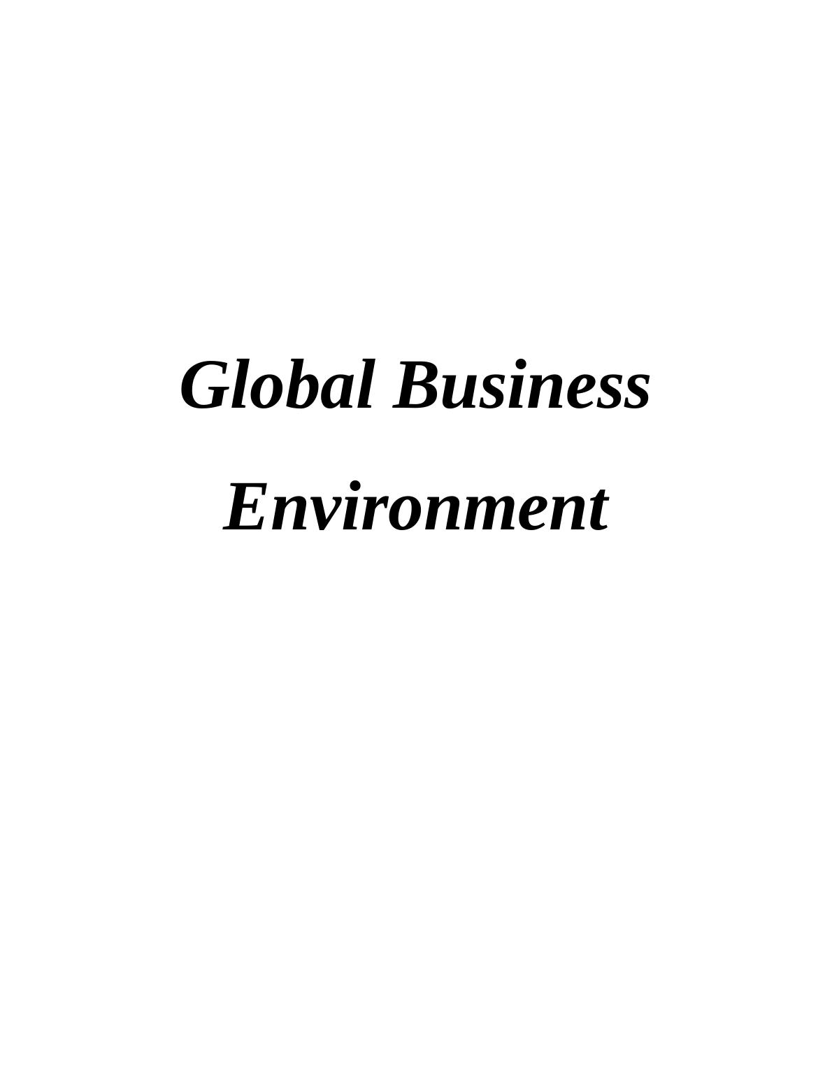 Global Business Environment Assignment - Clif bar & company_1