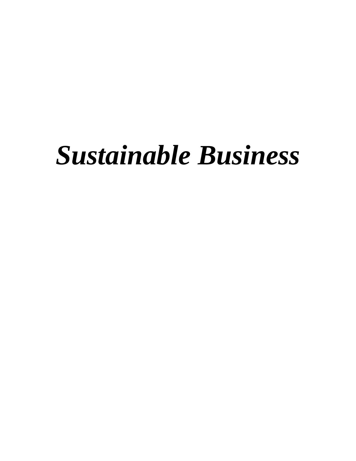 sustainable business management case study