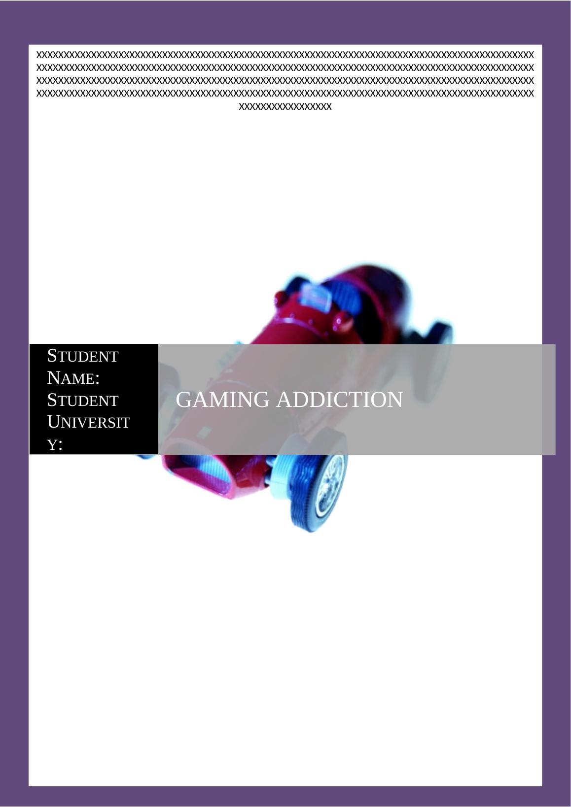 assignment about game addiction