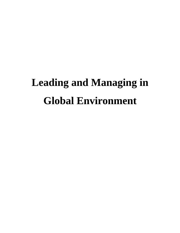 Leading and Managing in Global Environment (Doc)_1