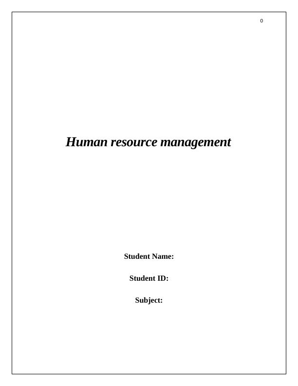 Human resource management Assignment PDF_1