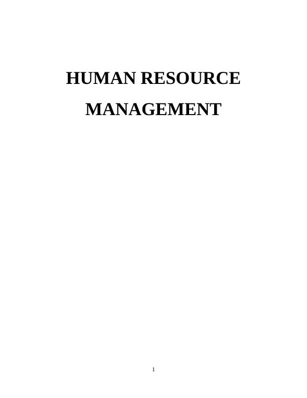 Purpose and Scope of HRM : Report_1