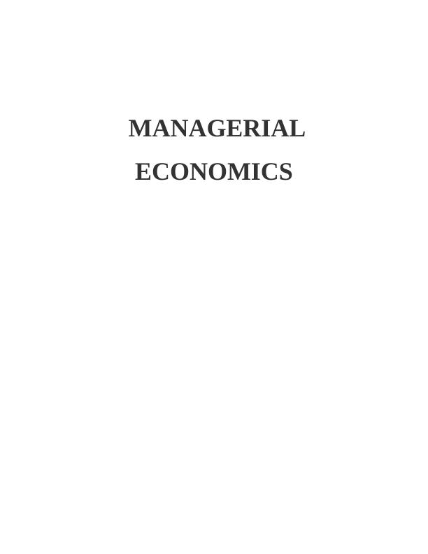 Managerial Economics Essay_1