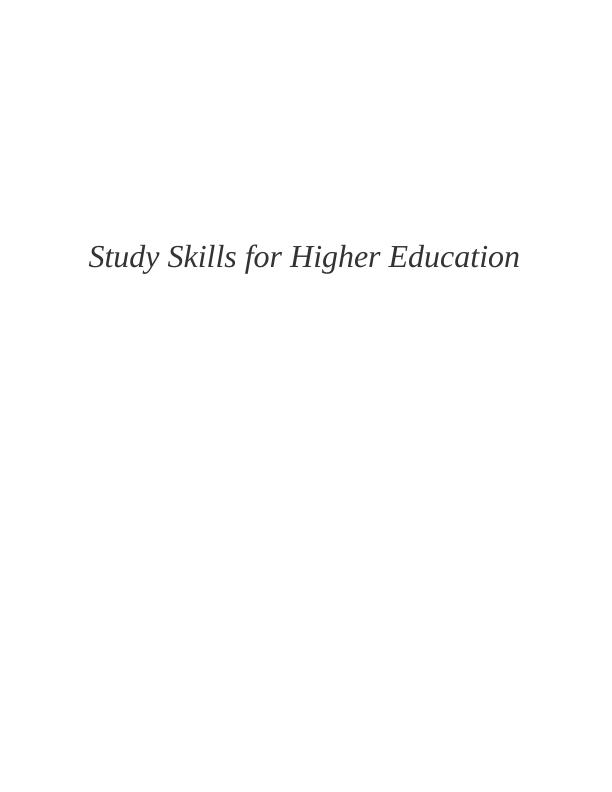 Assignment on Study Skills for Higher Education (pdf)_1