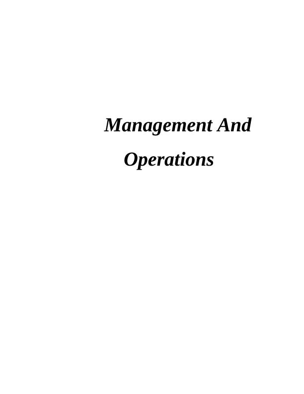 (PDF) Management and Operations Assignment - M&S_1