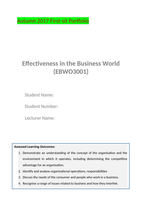 Portfolio Effectiveness in the Business World (EBWO3001)_1