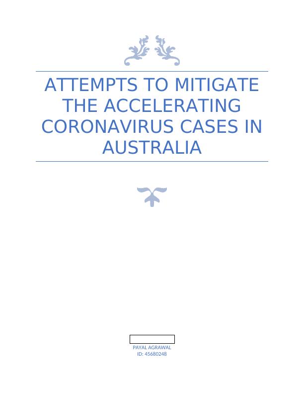 Attempts to mitigate the accelerating Coronavirus cases in Australia_1