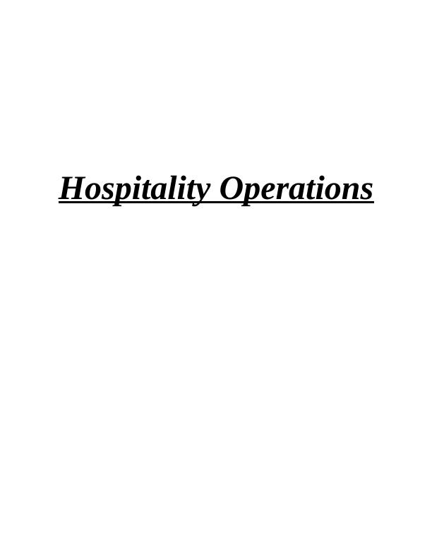 Hospitality Operations: Synthesis and Creativity in Food Production and Food & Beverage Services_1