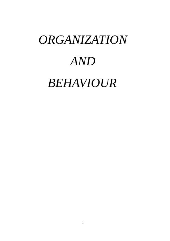 Organizational Behaviour - City College and Enterprise Car Rentals_1