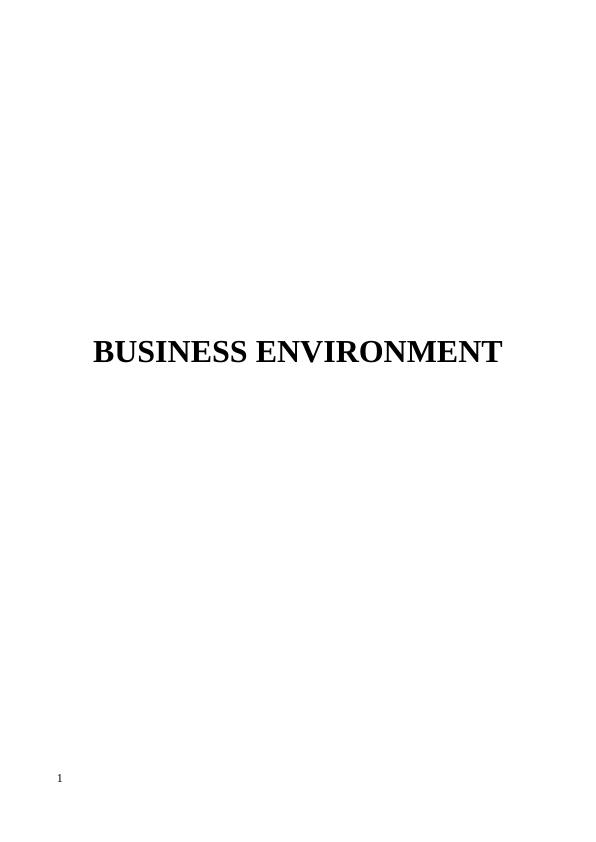 Assignment on Elements of Business Environment_1