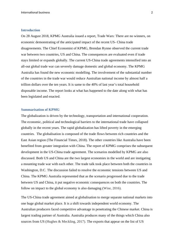 Impact of US-China Trade Disagreement on Global Economy: KPMG Report_3