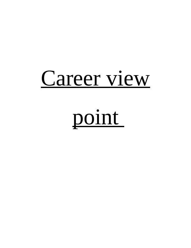 Career View Point Analysis - Assignment_1