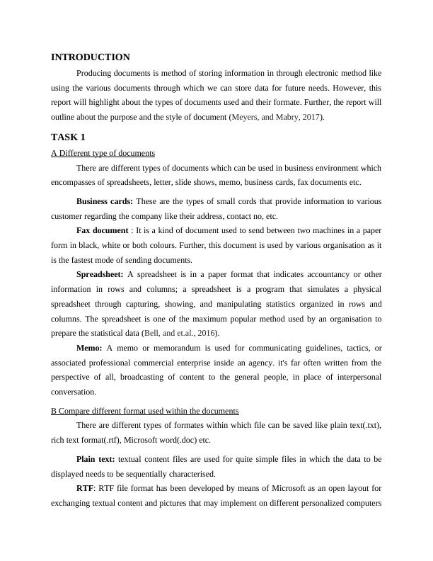 Documents in a Business Environment Table Of Contents_3