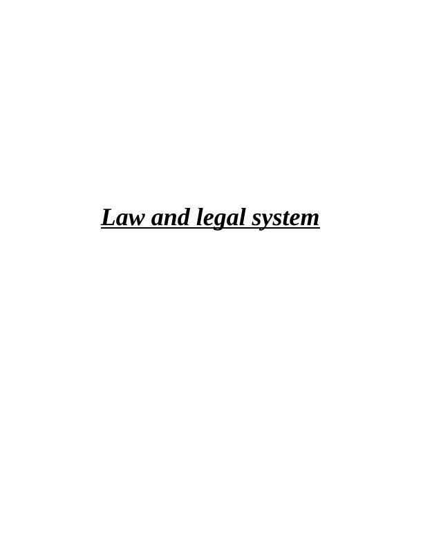 Law and Legal System Assignment Solution_1