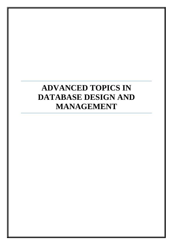 Database Design And Management Assignment_1