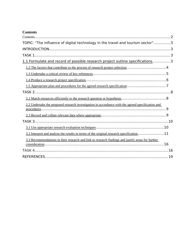 Impact of Digital Technology in the Travel and Tourism Sector Assignment_2