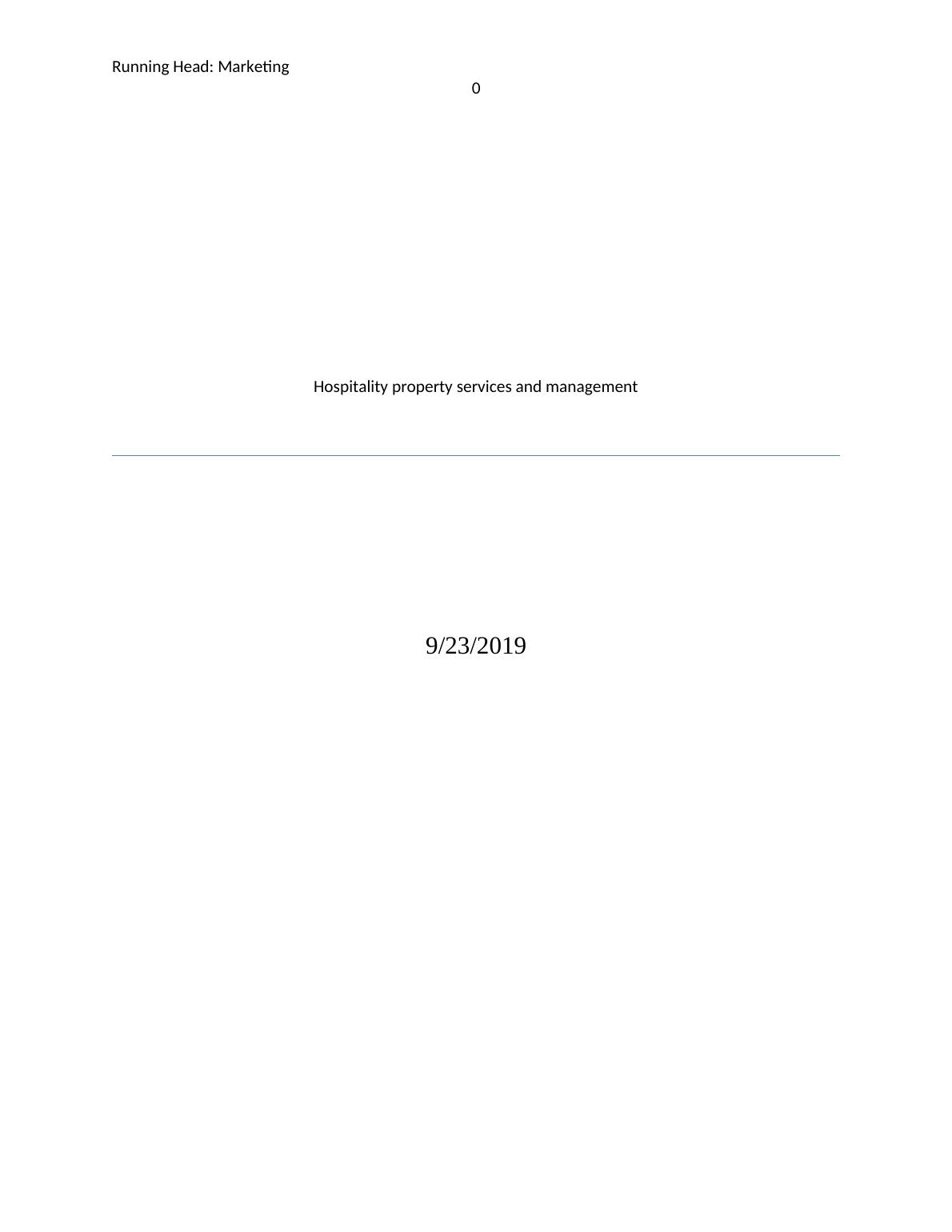 Hospitality Property Services and Management Assignment 2022_1
