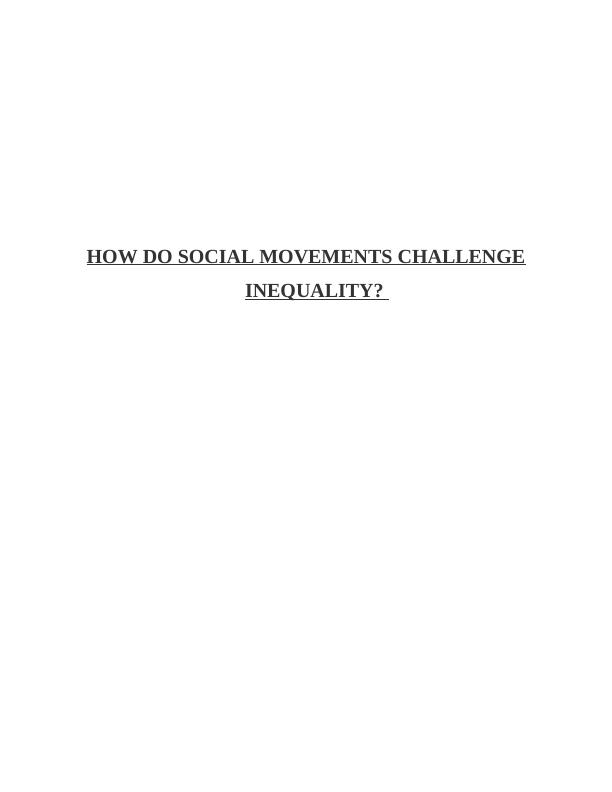 Social Movements and Challenges Economic Inequality_1