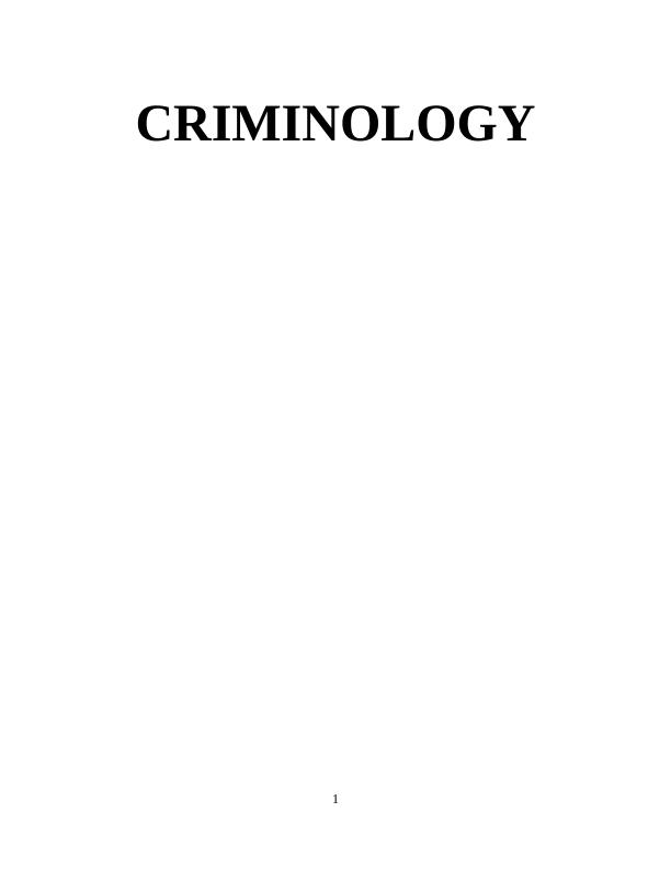(solved) Assignment on Criminology_1